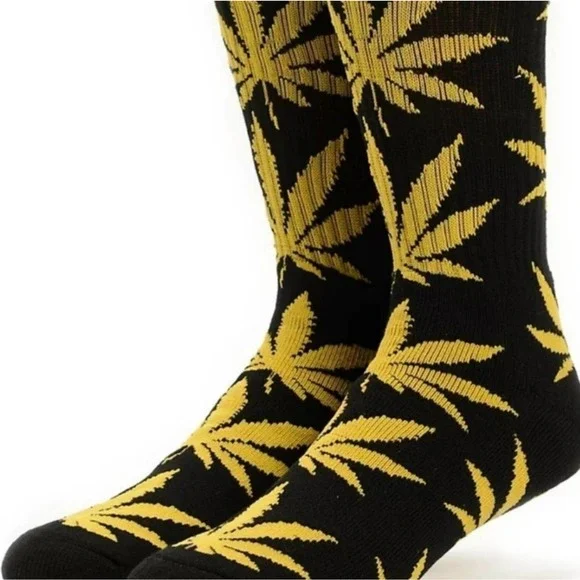 💥[1 PAIR]🌵Huf🌵Plantlife Black Socks - Picture 4 of 10